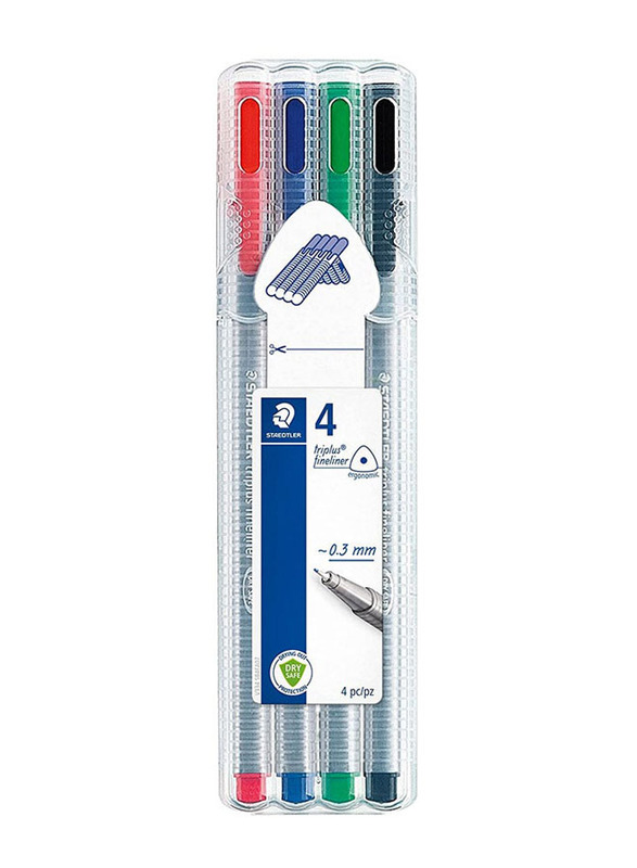 Staedtler 4-Piece Triplus Fineliner Pen, Multicolour