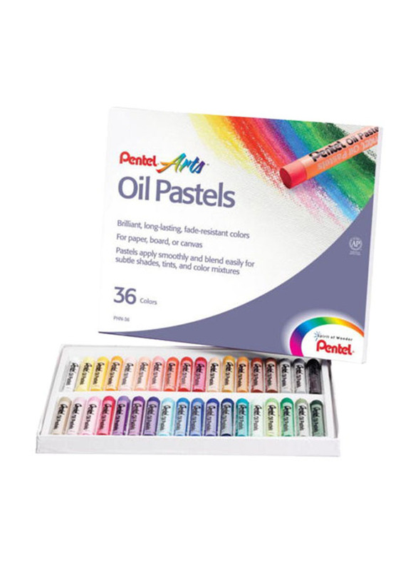 Pentel 36-Piece Oil Pastel Caryon Set, Multicolour