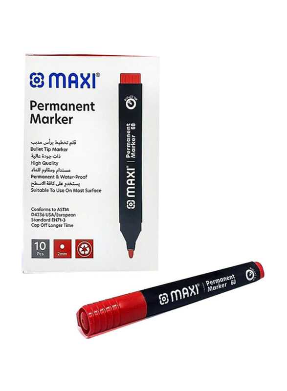 

Maxi 10-Piece Chisel Tip Permanent Marker Set, Red
