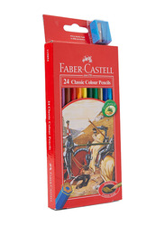 Faber-Castell Classic Colour Pencils & Sharpener Set, 24 Pieces, Multicolour