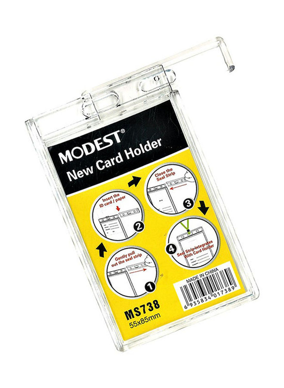 Modest Horizontal ID Card Holder, Clear