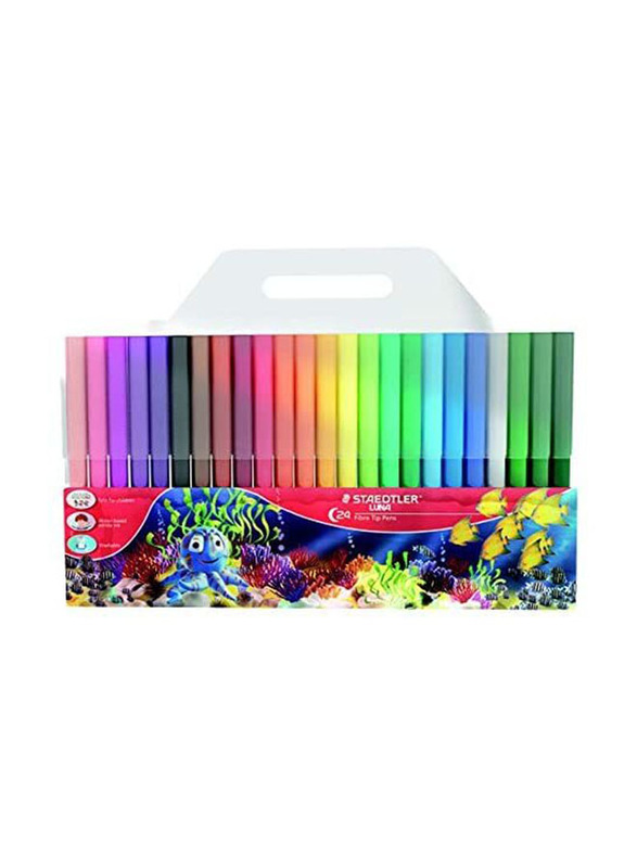 Staedtler Luna Fiber Tipped Pen, 24 Pieces, Multicolour