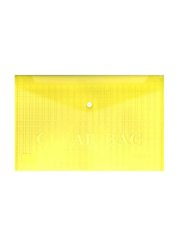 Partner Fullscape Document File Clear Bag, 350x250mm, Yellow