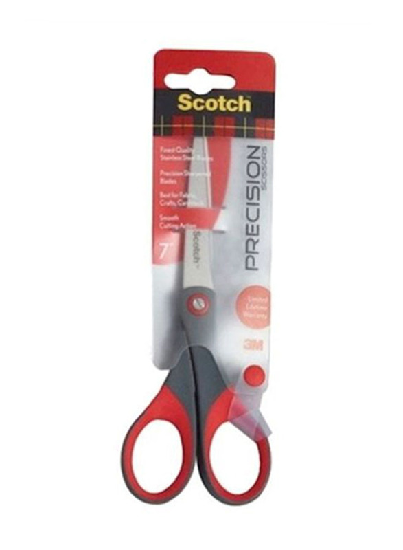 3M Scotch Precision Scissor, Red/Grey/Silver