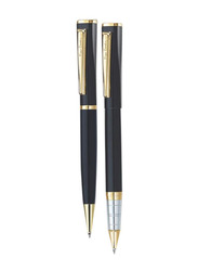 Pierre Cardin 2-Piece Dignity Gold Ball Point Pen Set, Black/Gold/Silver