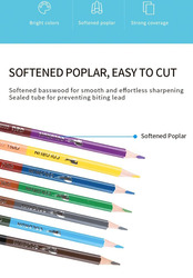 Deli Twin Tip Colouring Pencils Set, 6 Pieces, Multicolour