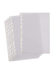 Plastic Punched Pockets A4 Clear Sheet Protectors Paper Pocket Sleeves, 100 Pieces, Clear