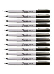 Sharpie 12-Piece Ultra Fine Permanent Marker, White/Black