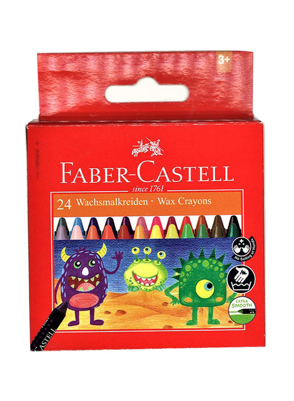 Faber-Castell Wachsmalkreiden Wax Crayon Set, 24 Pieces, Multicolour