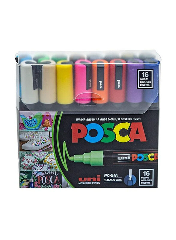 

Posca 16-Piece Marker Basic, PC-5M, Multicolour