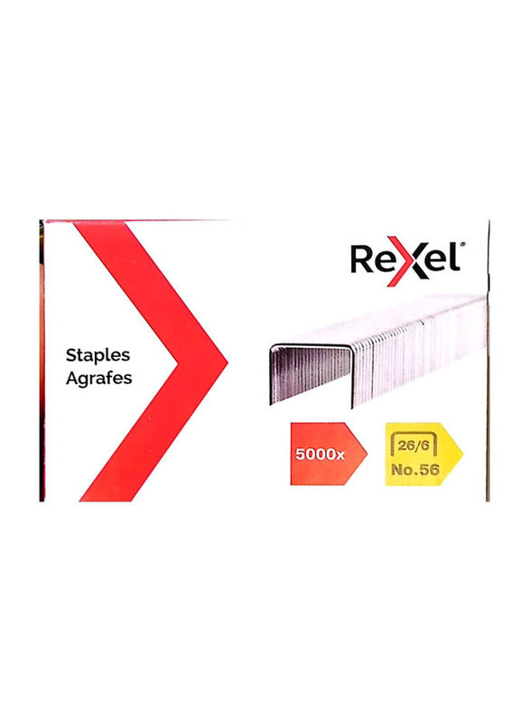 Rexel No.56 26/6 Standard Staples, Silver