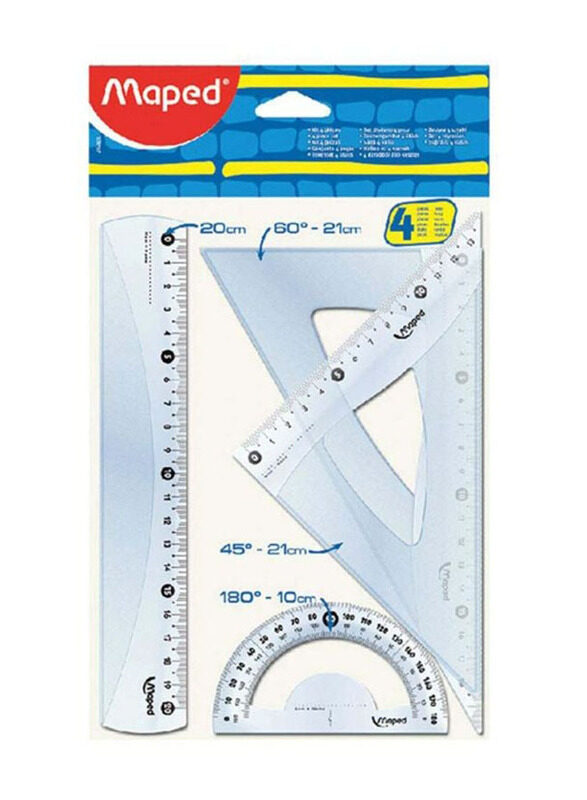 

Maped 4-Piece Geometric Ruler Set, Clear
