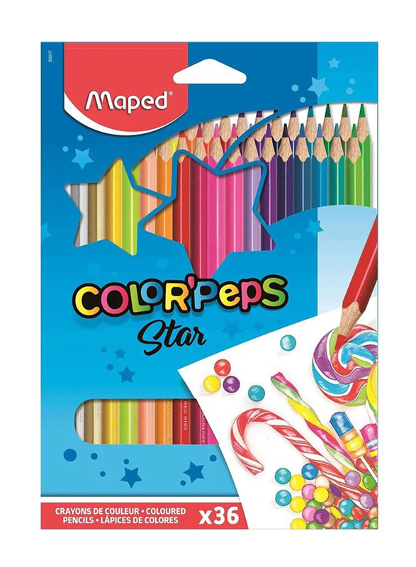 Maped Color'Peps Star Color Pencil Set, 36 Pieces, Multicolour