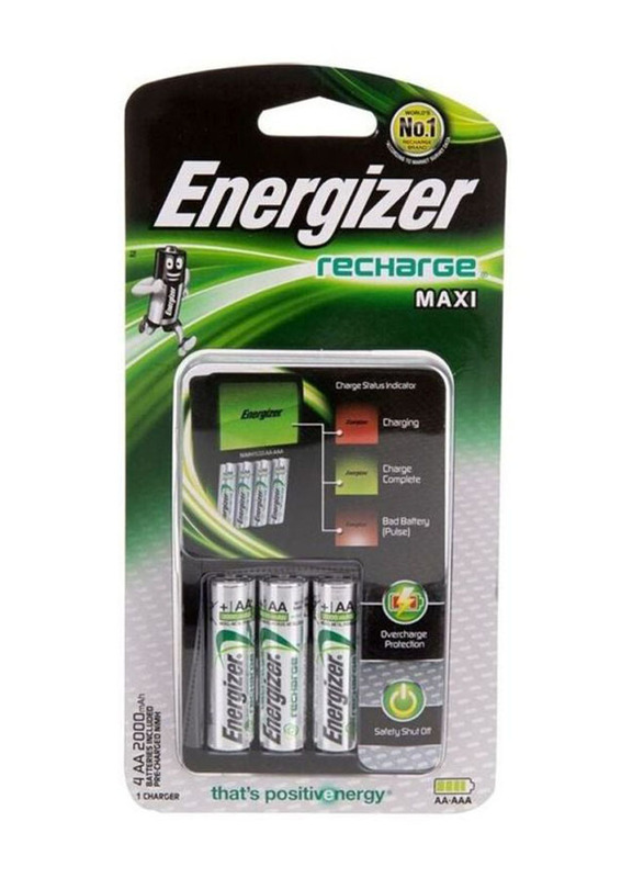 Energizer Recharge Maxi Battery, 5 Pieces, Silver/Green