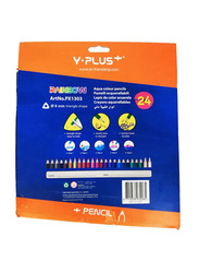 Y-Plus+ Aqua Coloured Pencils Set, 24 Pieces, Multicolour