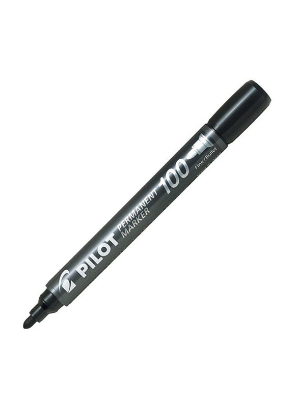 Pilot 100 Fine Bullet Permanent Marker, Black/White