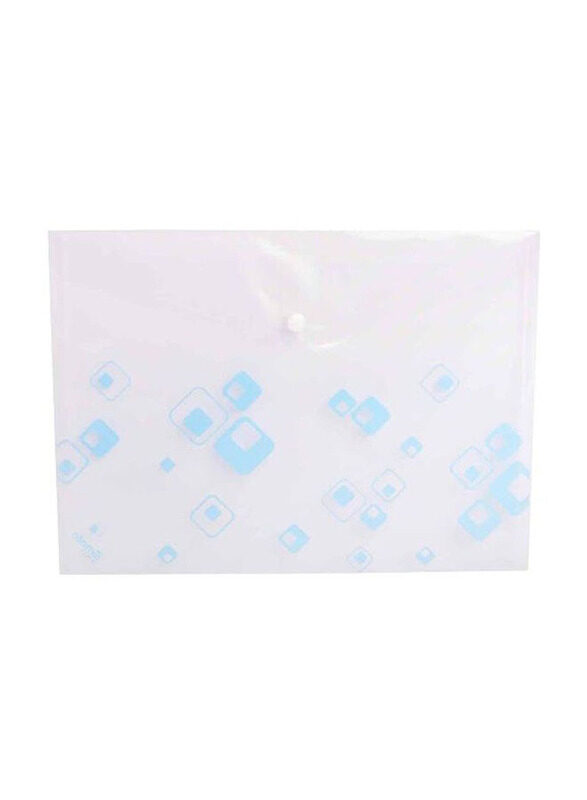 A4 Size File Folder, Clear/Blue