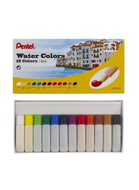 Pentel Water Colour Set, 12 Pieces, Multicolour