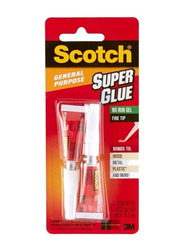 3M Scotch Super Glue Tube, 2 Pieces, Clear