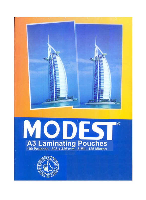 

Modest A3 Laminating Pouches, 100 Pieces, Multicolour