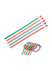 40-Piece Flexible Striped Magic Bendable Pencils with Erasers, Multicolour