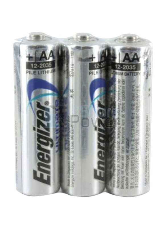 Energizer Ultimate AA Battery Set, 4 Pieces, Silver/Blue