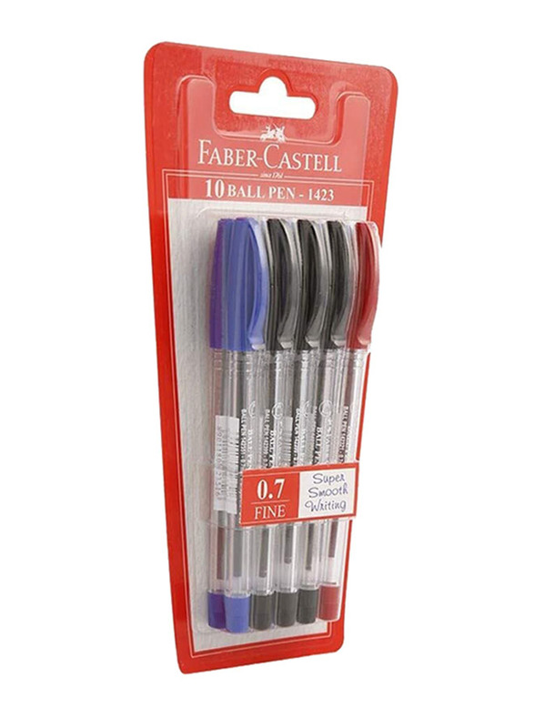 Faber-Castell 10-Piece Ballpoint Pen Set, Multicolour