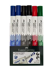 Faber-Castell 6-Piece Chisel Tip White Board Markers, Multicolour