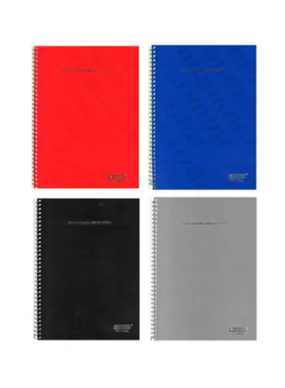 Paperline Single Line Notebook, 100 Pages, 4 Pieces, A4 Size, Multicolour