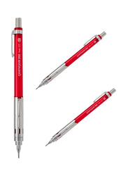 Pentel 3-Piece Graph Gear 300 Mechanical Pencil, 0.9mm, Red