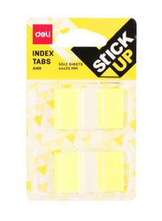 Deli Index Tab Sticky Note, 2 x 50 Sheets, Yellow