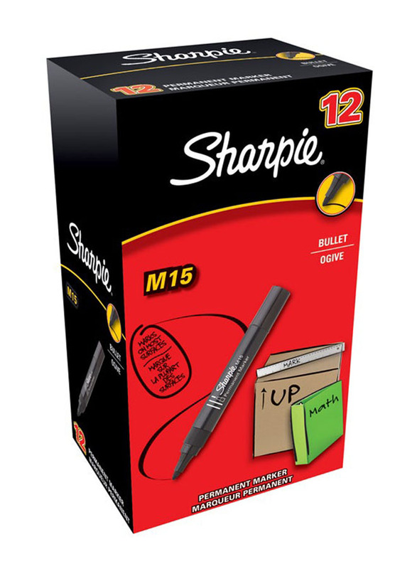 Sharpie 12-Piece Permanent Marker Set, M15, Black