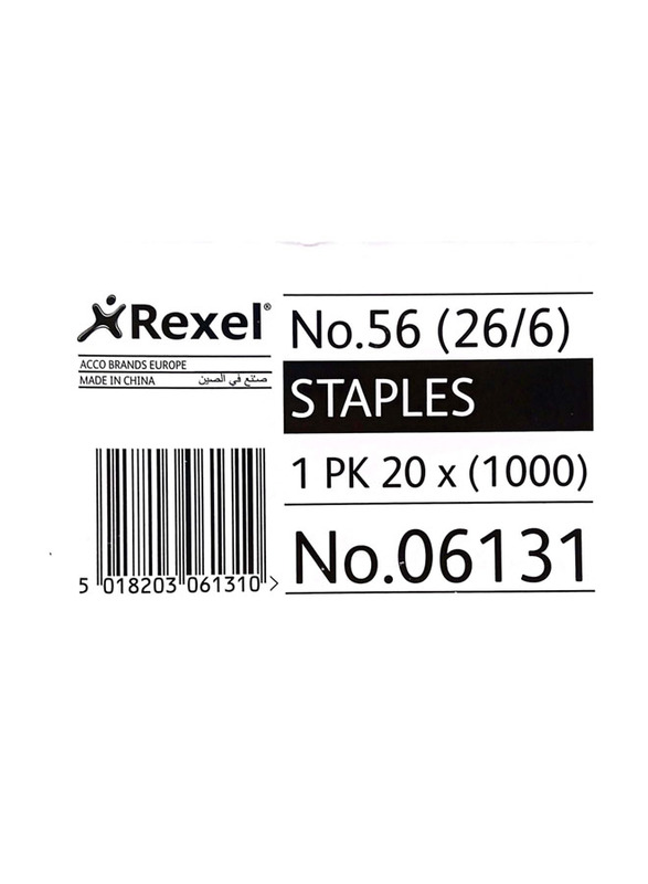 Rexel No.26/6 Desktop Staplers Staples, 20 Pieces, Silver