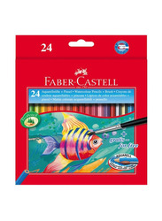 Faber-Castell Watercolour Pencil Set With Brush, 24 Pieces, Multicolour