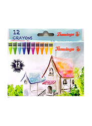 Flamingo Wax Crayons, 12 Pieces, Multicolour
