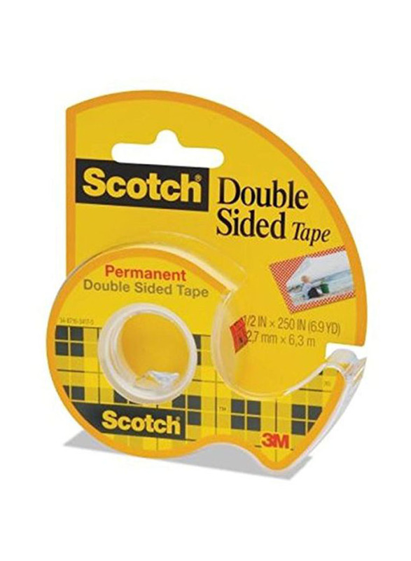 Scotch Permanent Double-Sided Tape with Dispenser, Clear