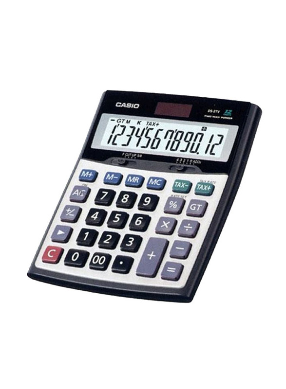 Casio 12-Digits Basic Calculator, DS-2TS, Grey/Black