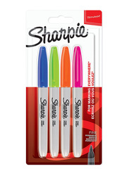 Sharpie 4-Piece Fine Tip Permanent Markers Set, Multicolour