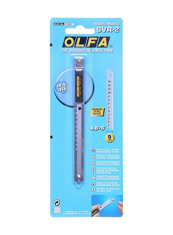 Olfa Auto Lock Utility Knife with Blade Snapper, Silver