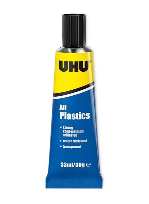 UHU All Plastics Adhesive, 33ml, Transparent