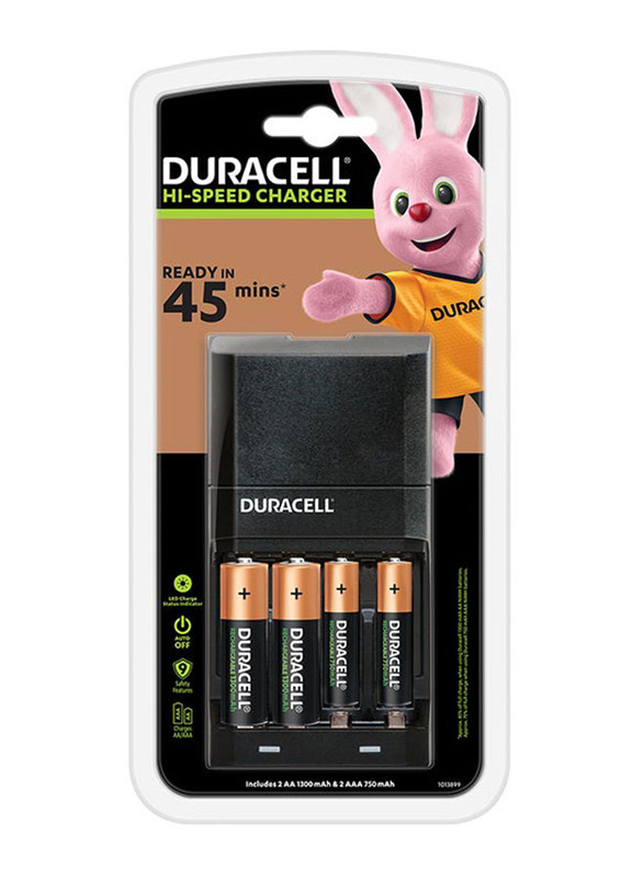 Duracell 45 minutes Duralock technology And Power Check Battery, Black/Gold