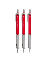 Pentel 3-Piece Graph Gear 300 Mechanical Pencil, 0.5mm, Red