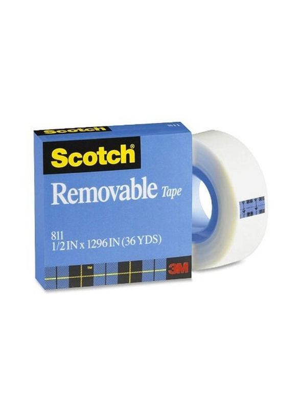 3M Scotch Matte Finish Removable Tape Clear, Clear