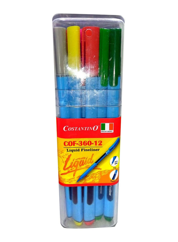 Costantino 12-Piece Liquid Fineliner Pen, Multicolour