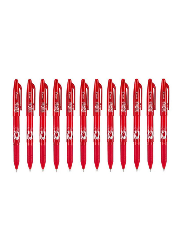 Pilot 12-Piece Frixion Erasable Pen Set, Red