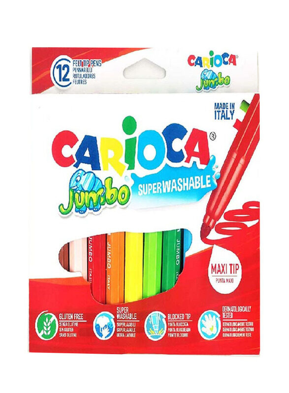 

Carioca Jumbo Superwashable Colour Pen Set, 12 Pieces, Multicolour