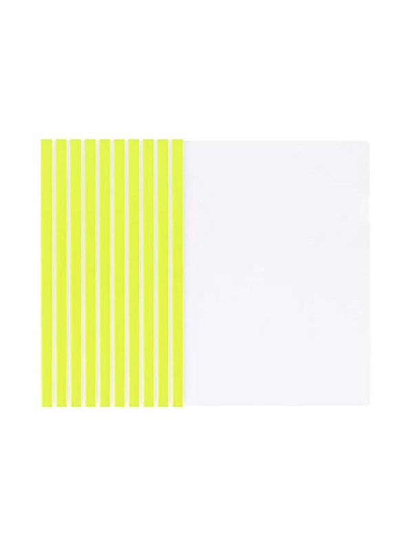 Report File with Sliding Bar, 5 Pieces, Yellow/White