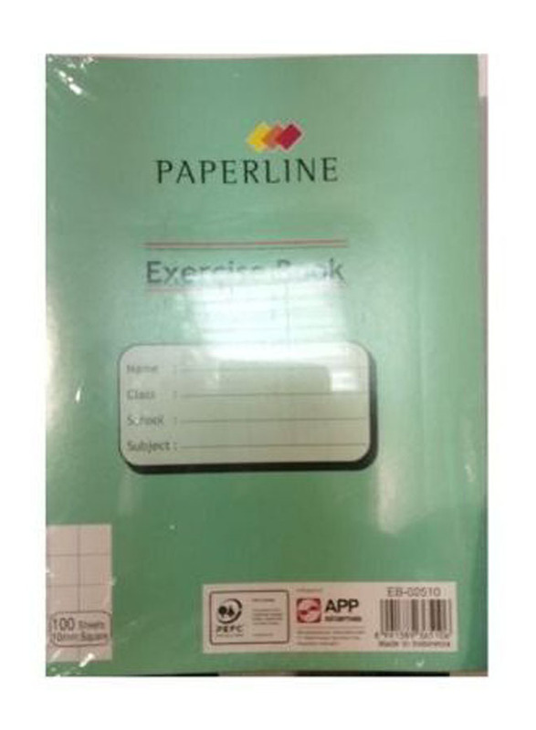 Paperline Square Exercise Book, 6 x 100 Sheets, A5 Size, 10mm, Assorted