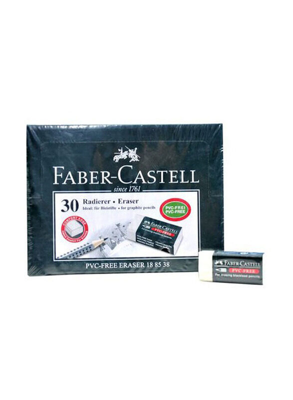 Faber-Castell 30-Piece Eraser Set, White