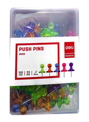 Deli 100-Piece Push Pin Set, E0030, Multicolour